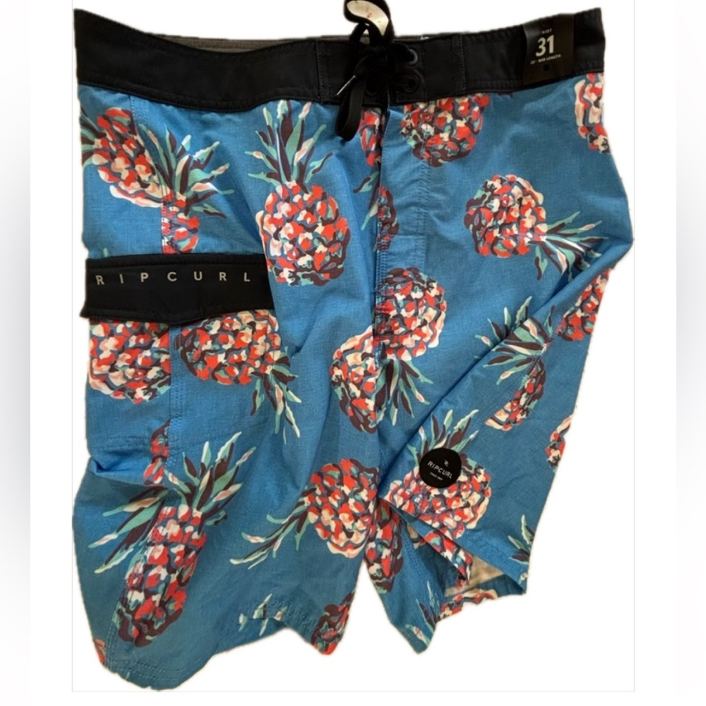 Rip Curl Board Short New w/tags Surfer Skate Tropical Hawaiian Blue Pineapple 31